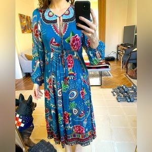 Farm Rio beaded tassel dress